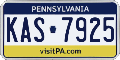 PA license plate KAS7925