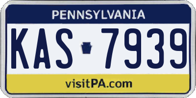 PA license plate KAS7939