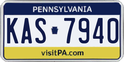PA license plate KAS7940
