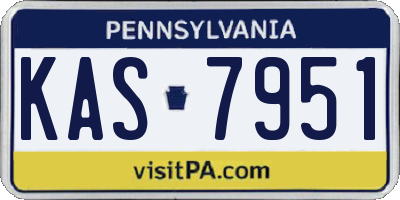 PA license plate KAS7951