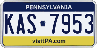 PA license plate KAS7953