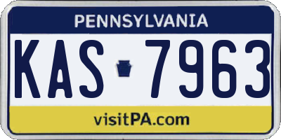 PA license plate KAS7963