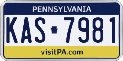 PA license plate KAS7981