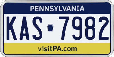 PA license plate KAS7982