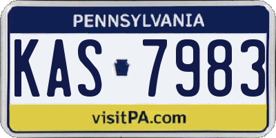 PA license plate KAS7983