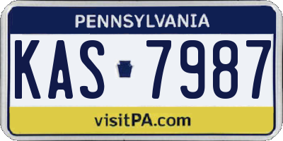 PA license plate KAS7987