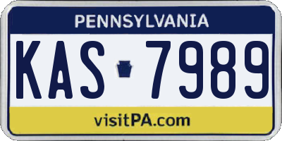 PA license plate KAS7989