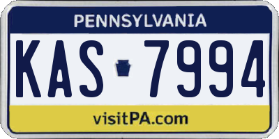 PA license plate KAS7994