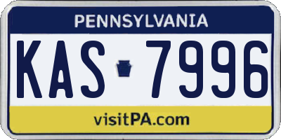 PA license plate KAS7996