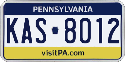 PA license plate KAS8012