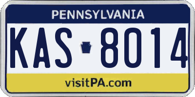 PA license plate KAS8014