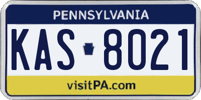 PA license plate KAS8021