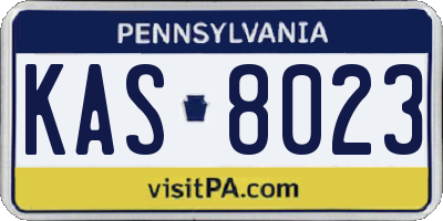 PA license plate KAS8023