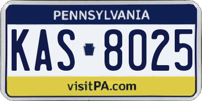 PA license plate KAS8025