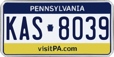 PA license plate KAS8039