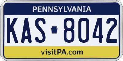 PA license plate KAS8042
