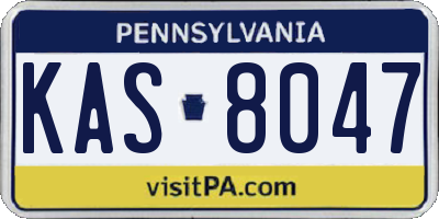 PA license plate KAS8047
