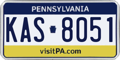 PA license plate KAS8051