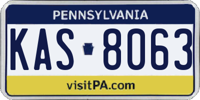 PA license plate KAS8063