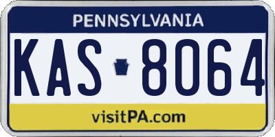 PA license plate KAS8064