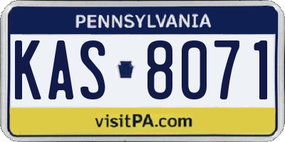 PA license plate KAS8071