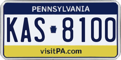 PA license plate KAS8100
