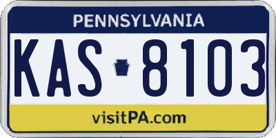 PA license plate KAS8103