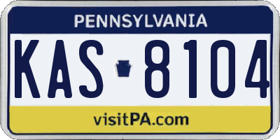 PA license plate KAS8104