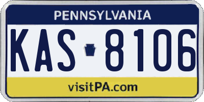 PA license plate KAS8106