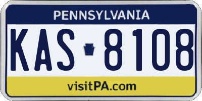PA license plate KAS8108