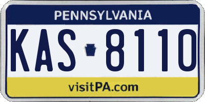 PA license plate KAS8110