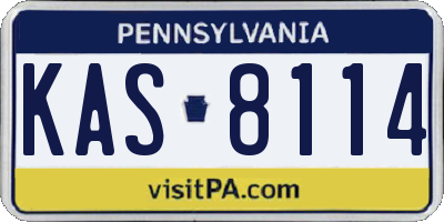 PA license plate KAS8114