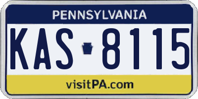 PA license plate KAS8115