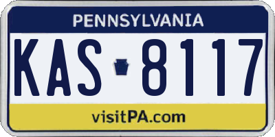 PA license plate KAS8117