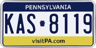 PA license plate KAS8119