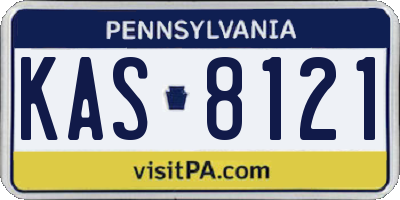 PA license plate KAS8121