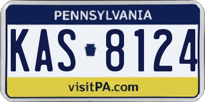 PA license plate KAS8124