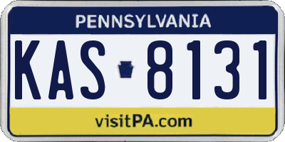 PA license plate KAS8131