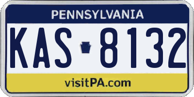 PA license plate KAS8132