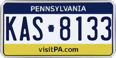 PA license plate KAS8133