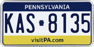 PA license plate KAS8135