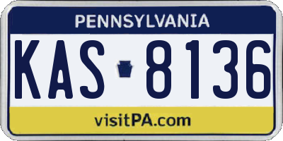 PA license plate KAS8136