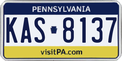 PA license plate KAS8137