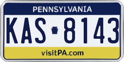 PA license plate KAS8143