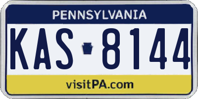 PA license plate KAS8144