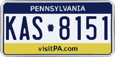 PA license plate KAS8151