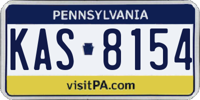 PA license plate KAS8154