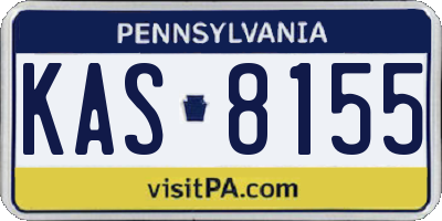 PA license plate KAS8155