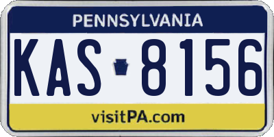 PA license plate KAS8156