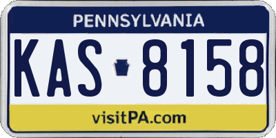 PA license plate KAS8158